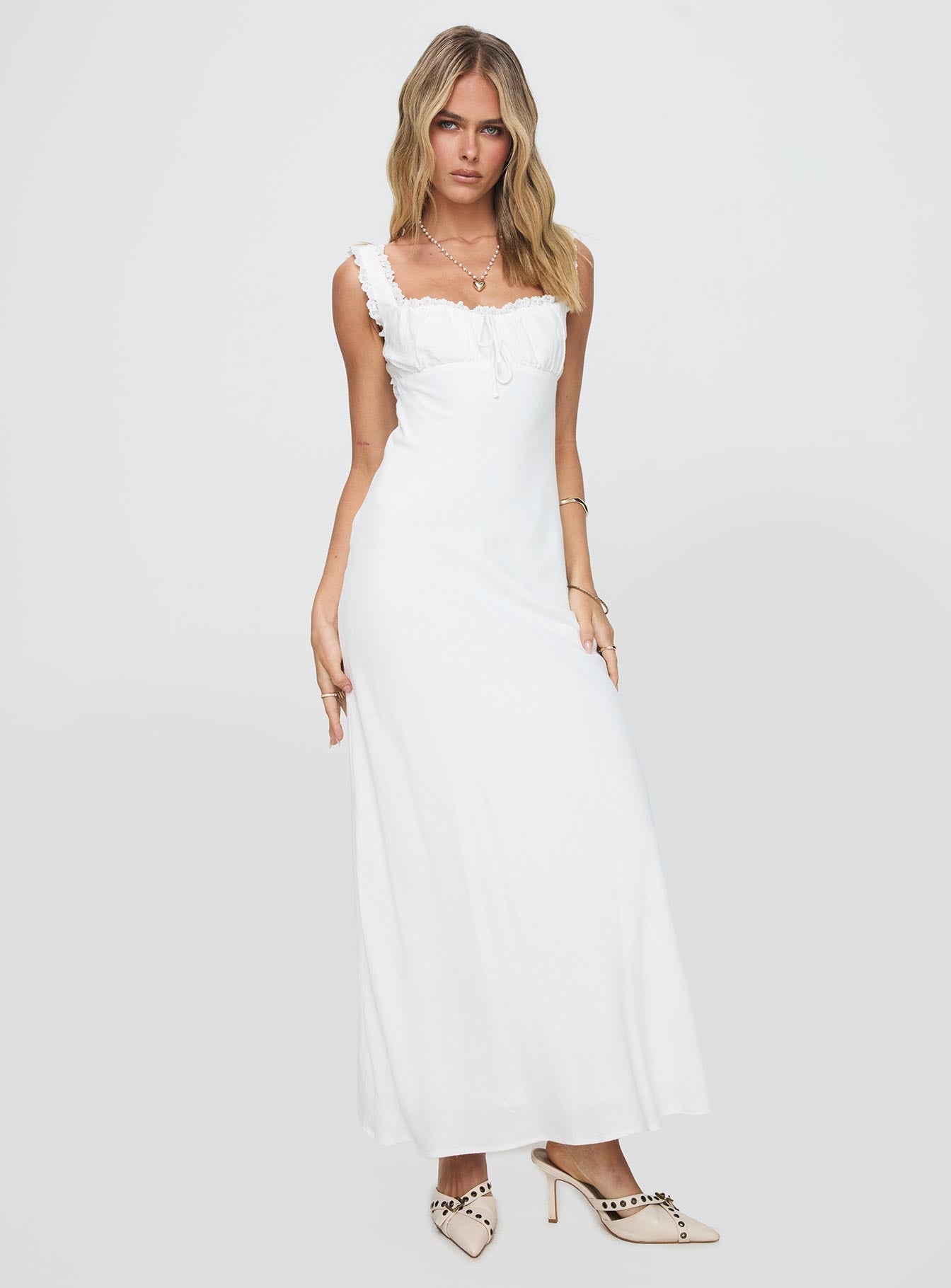 Lillette Maxi Elbise Beyaz