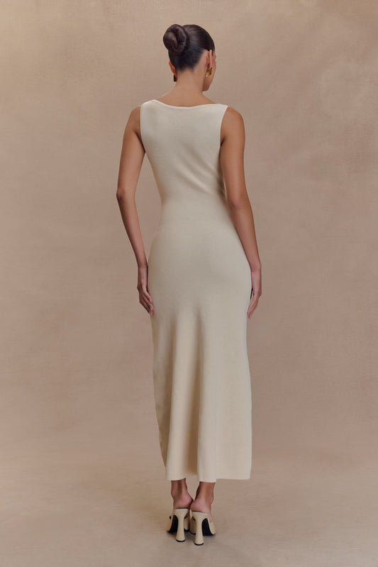 Sawyer Kolsuz Düğmeli Maxi Elbise - Ivory