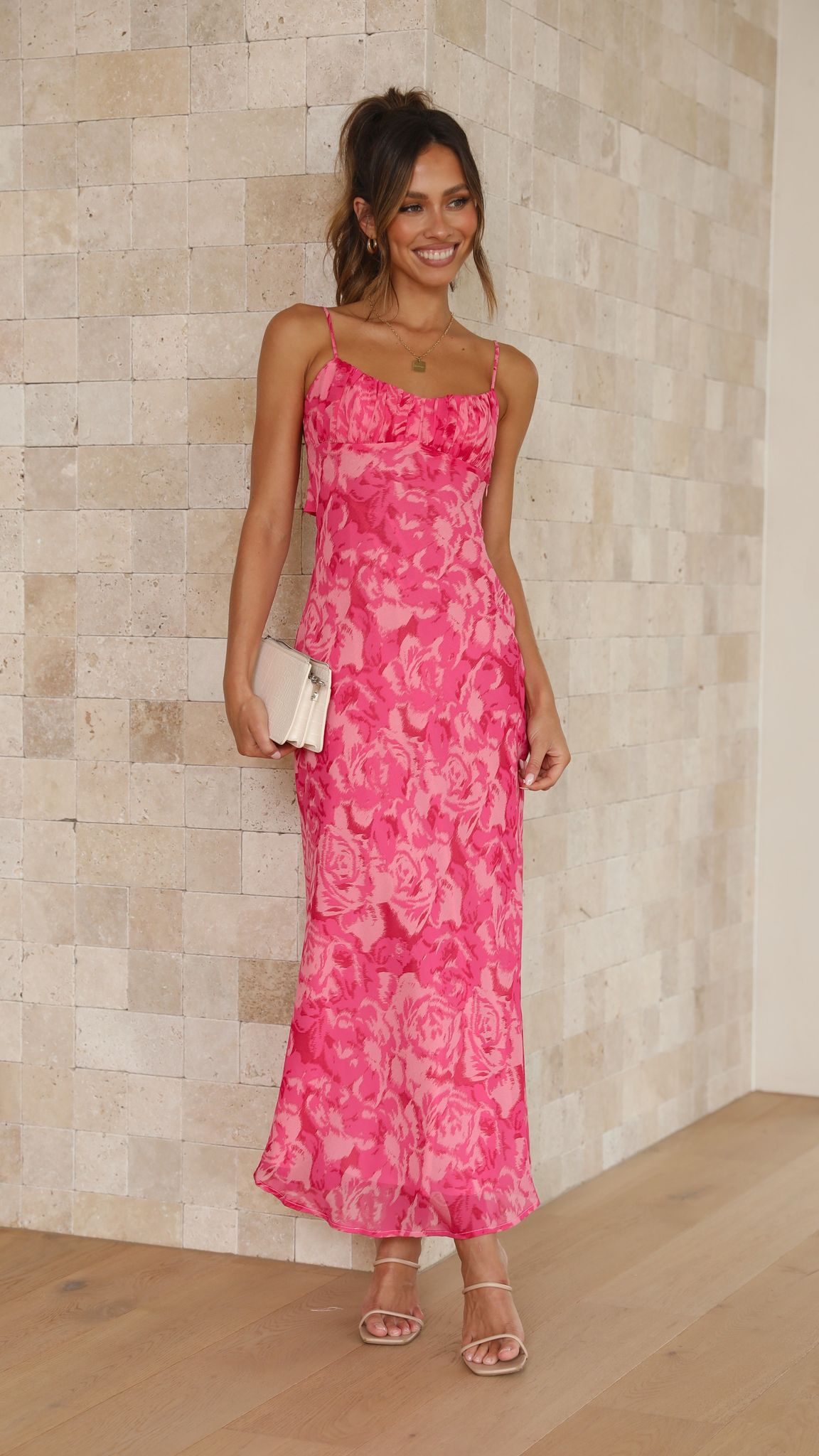 Margie Midi Elbise - Pembe