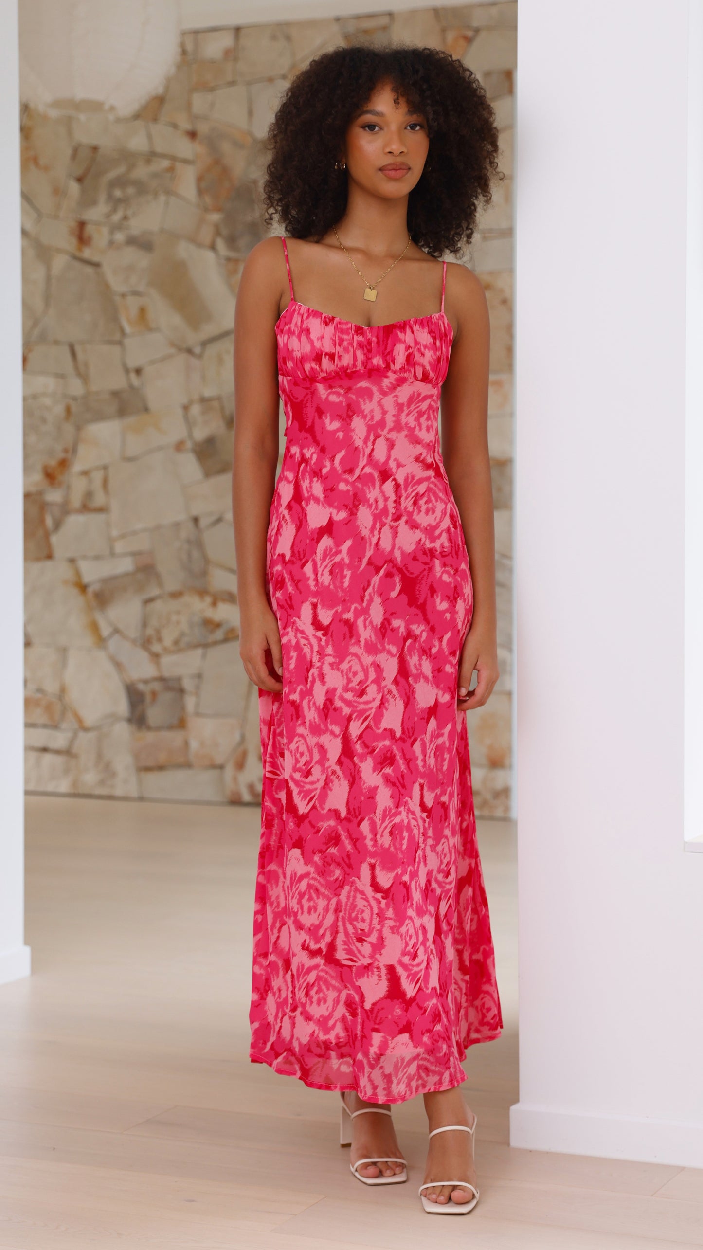 Margie Midi Elbise - Pembe