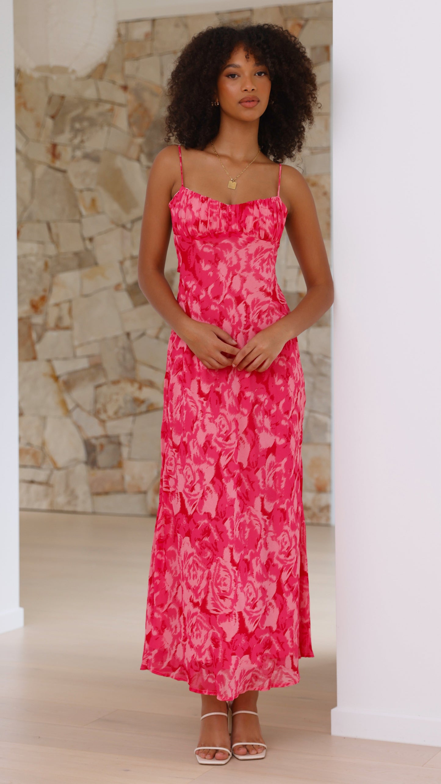 Margie Midi Elbise - Pembe