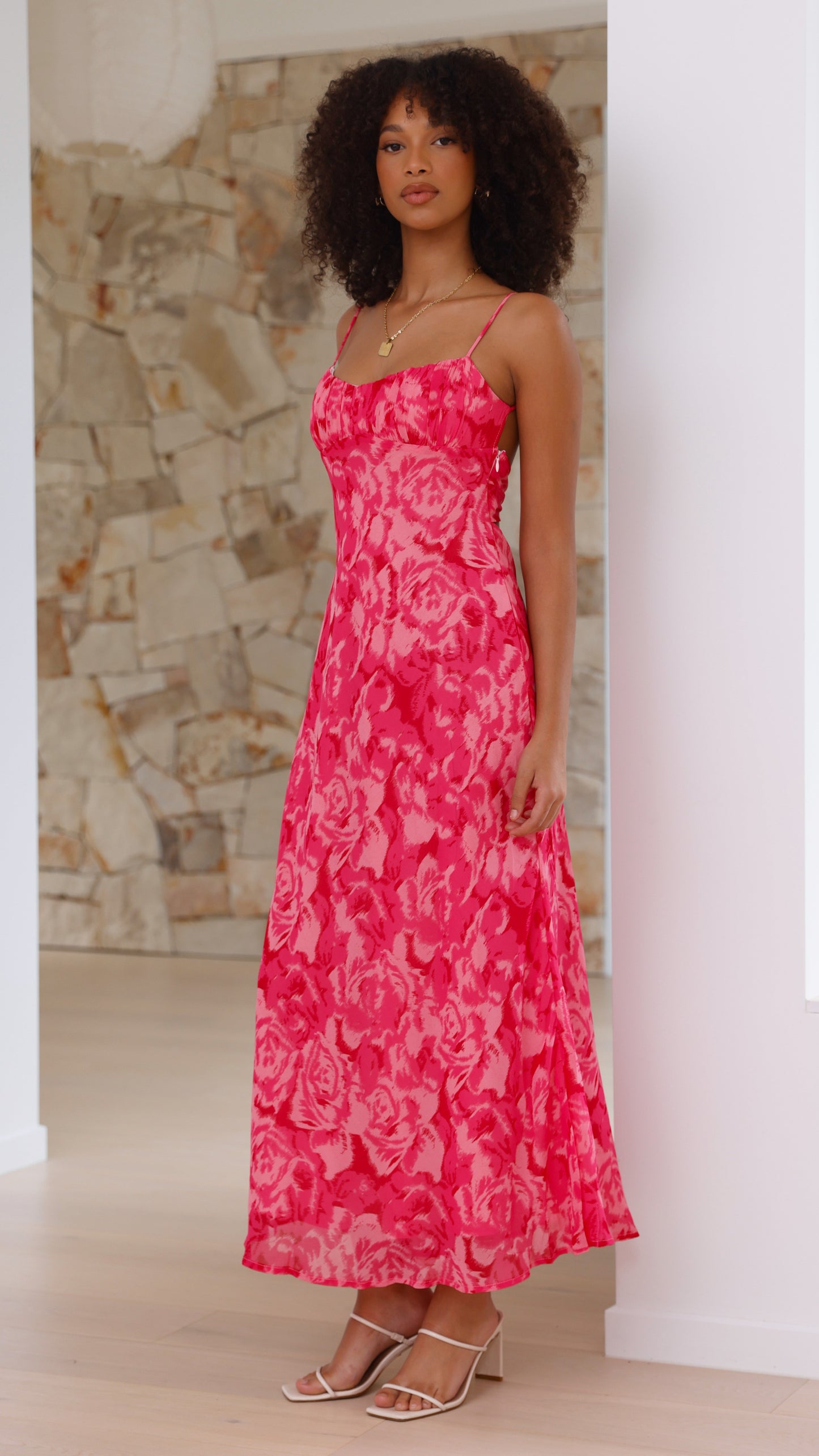 Margie Midi Elbise - Pembe