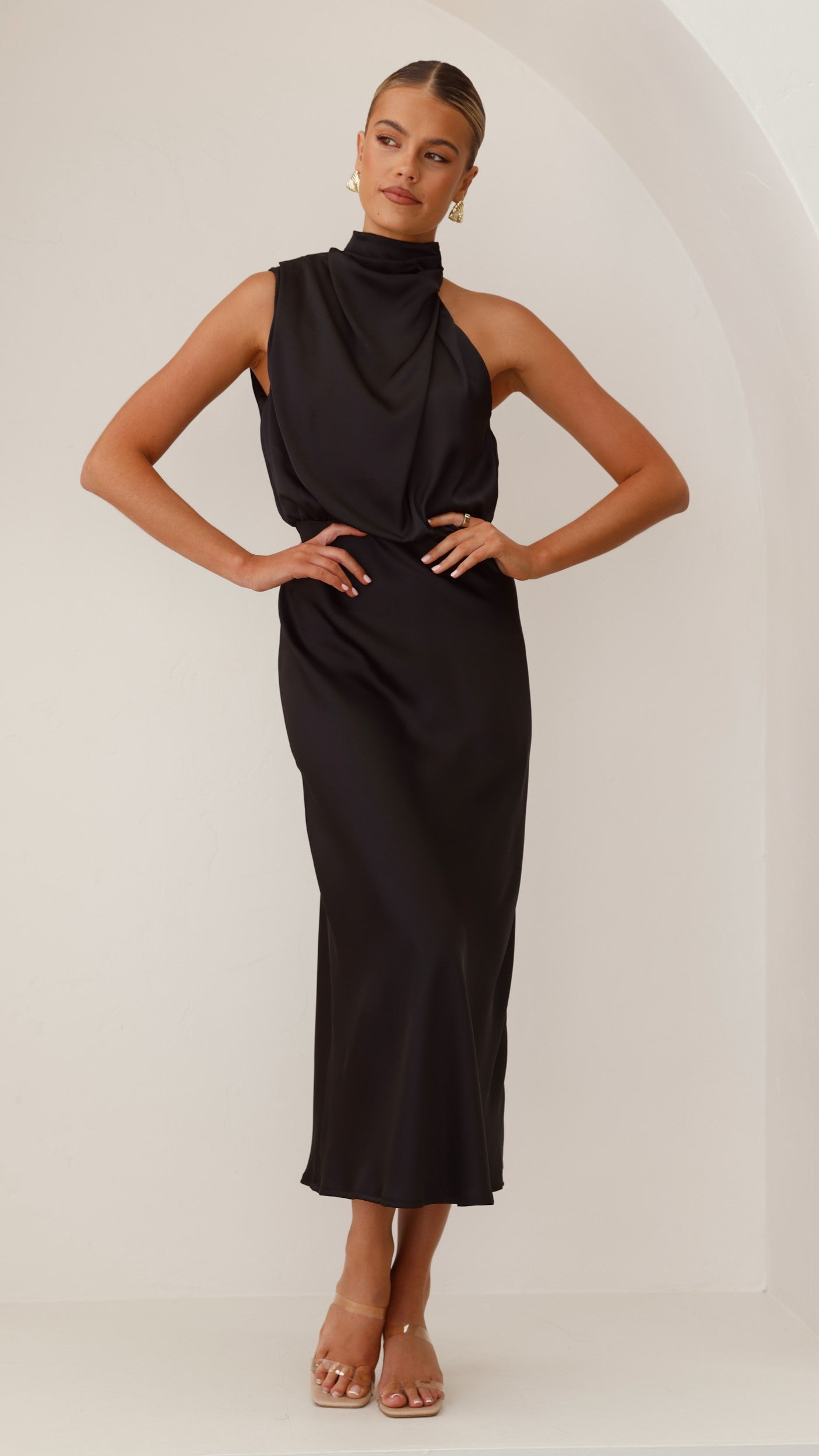 Esther Maxi Elbise - Siyah