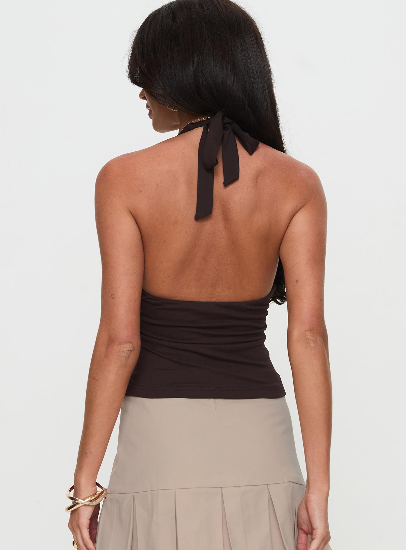 No Hard Feelings Twist Top Kahverengi