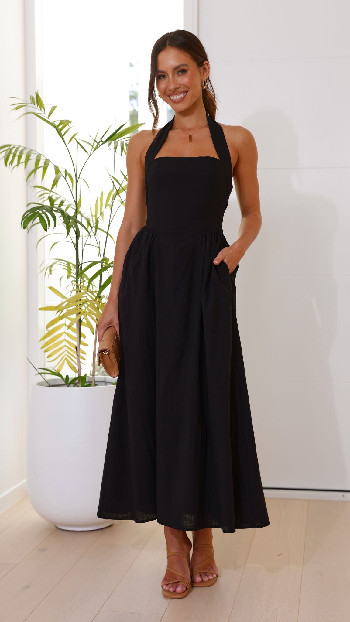Caden Maxi Elbise - Siyah
