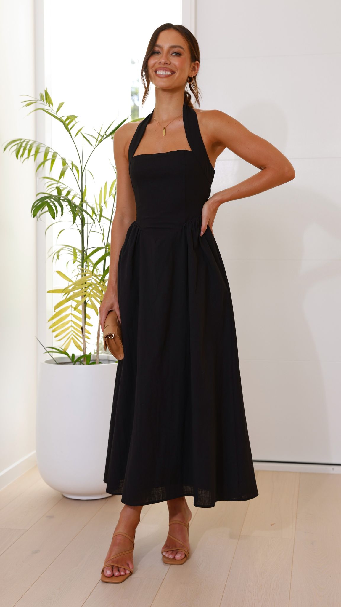 Caden Maxi Elbise - Siyah