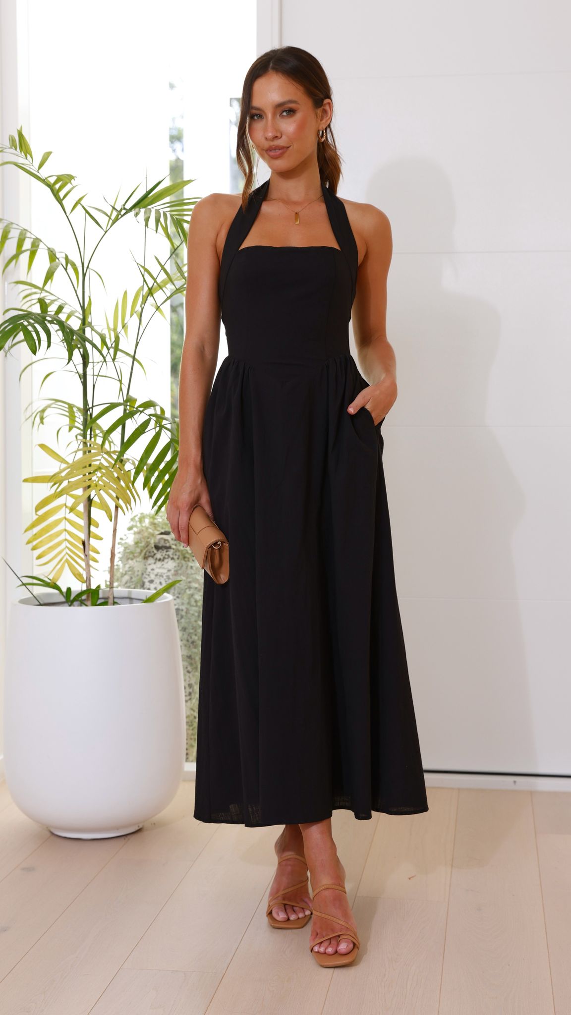 Caden Maxi Elbise - Siyah