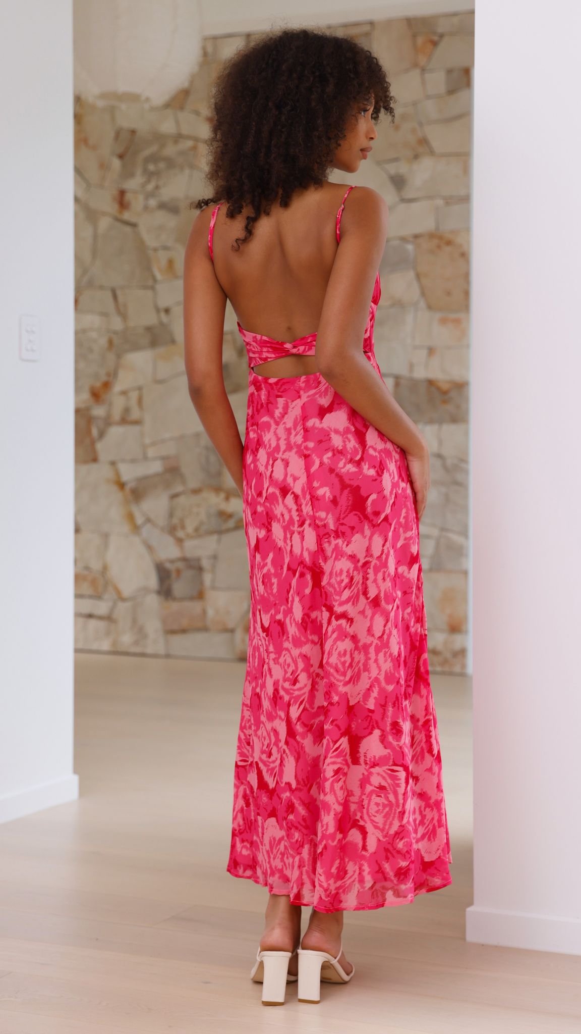 Margie Midi Elbise - Pembe