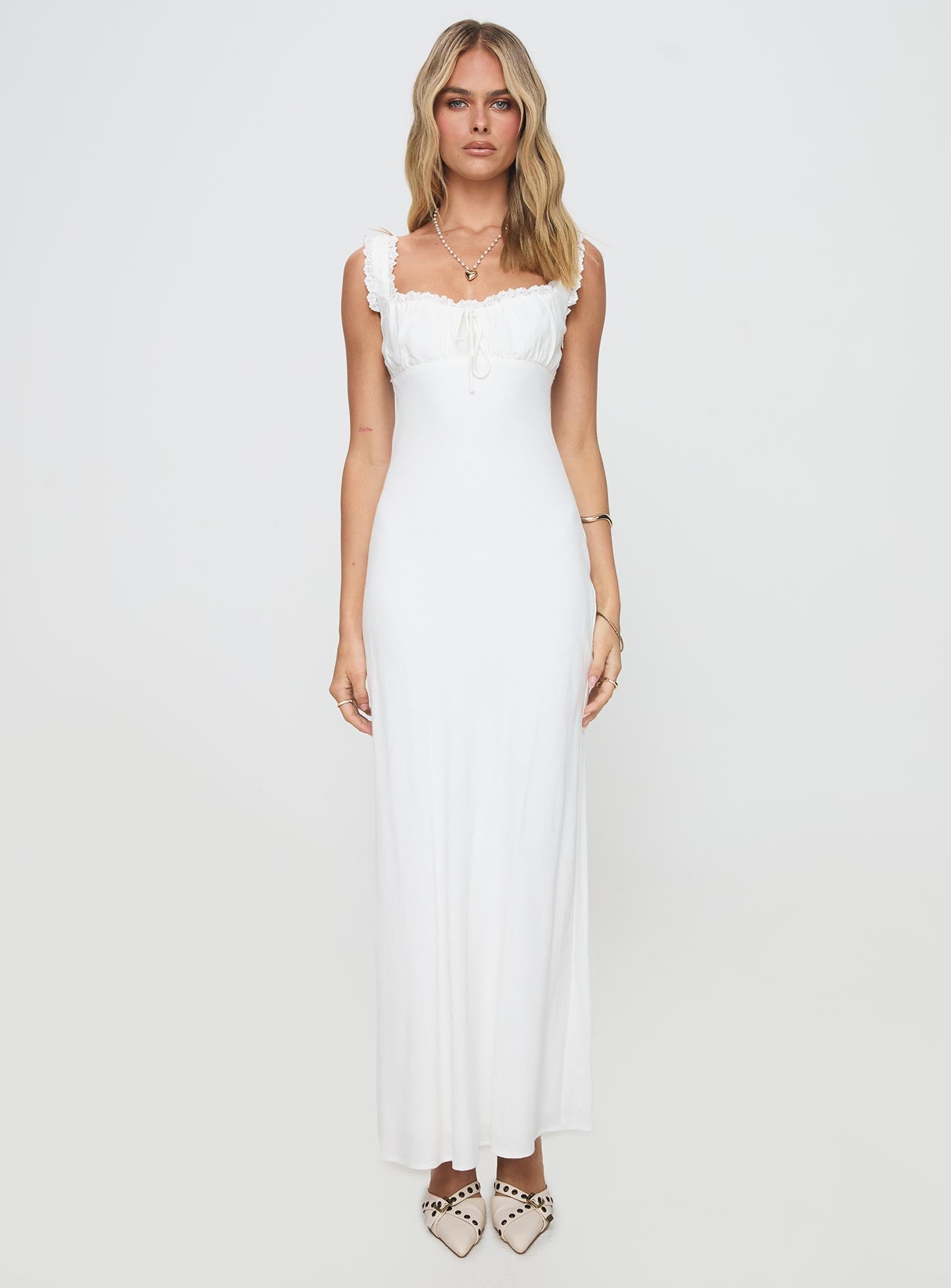 Lillette Maxi Elbise Beyaz