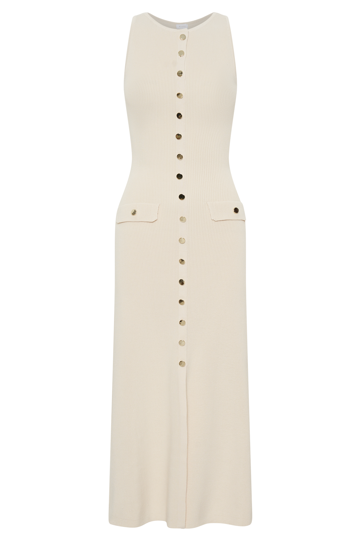 Sawyer Kolsuz Düğmeli Maxi Elbise - Ivory