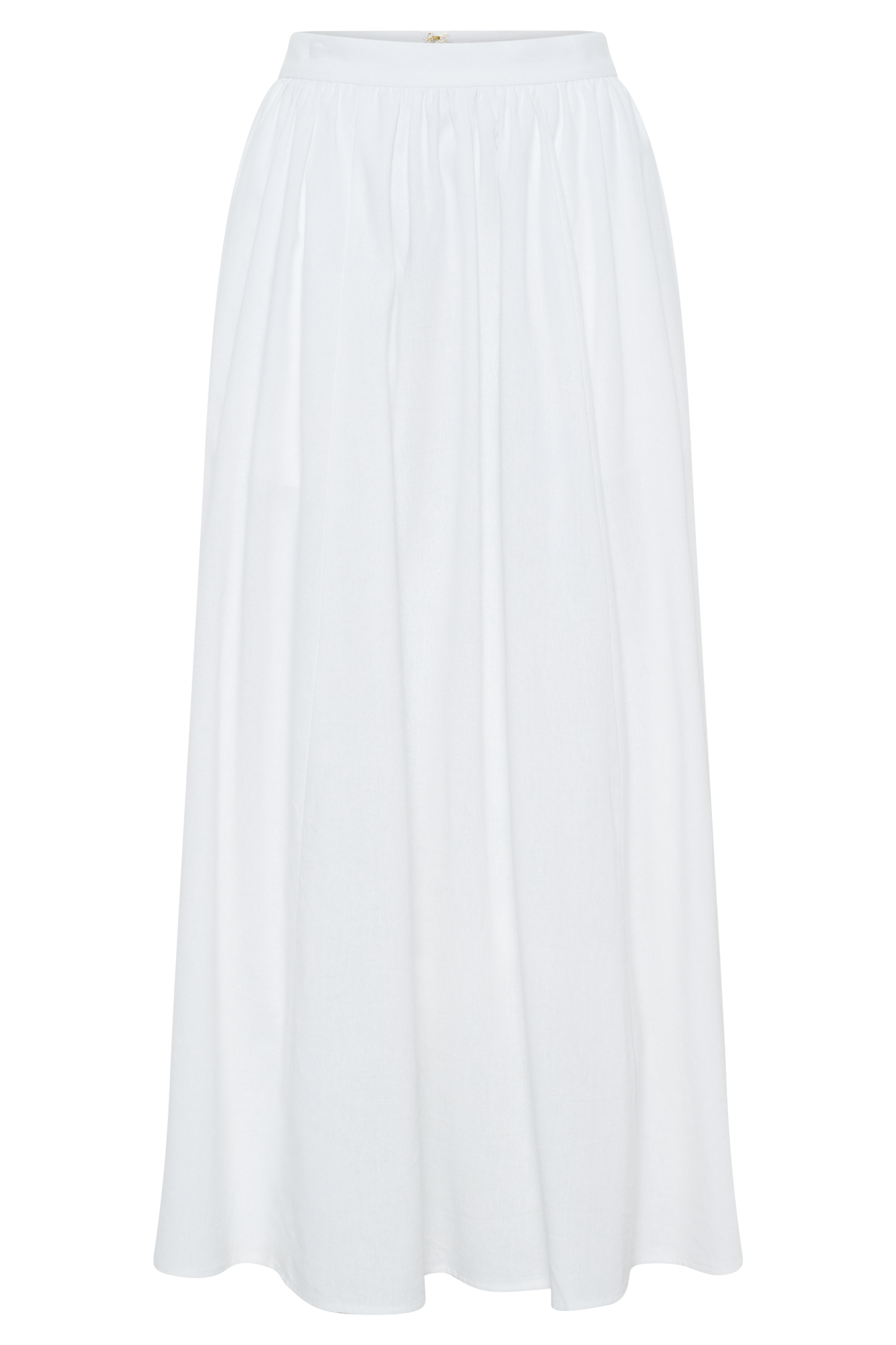 Clarence Linen A-Line Maxi Etek - Beyaz