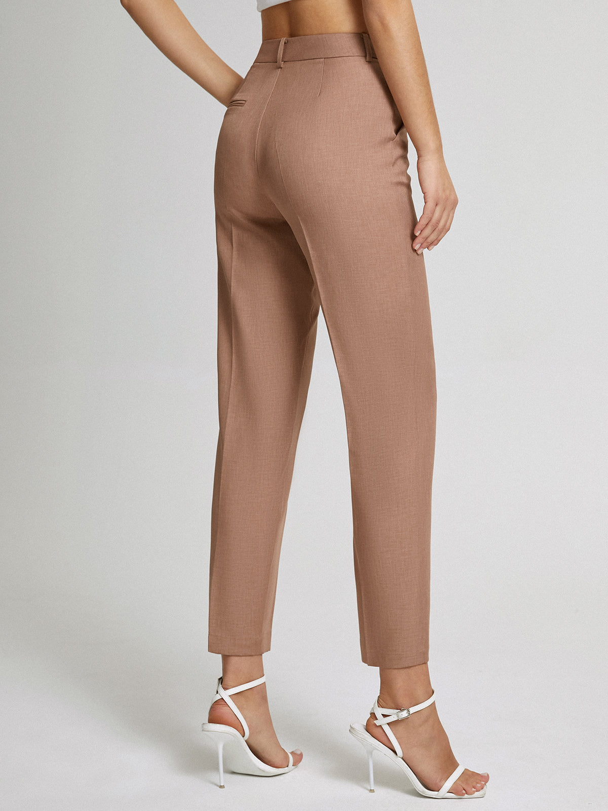 High Waist Short Skinny Straight Leg Pants
