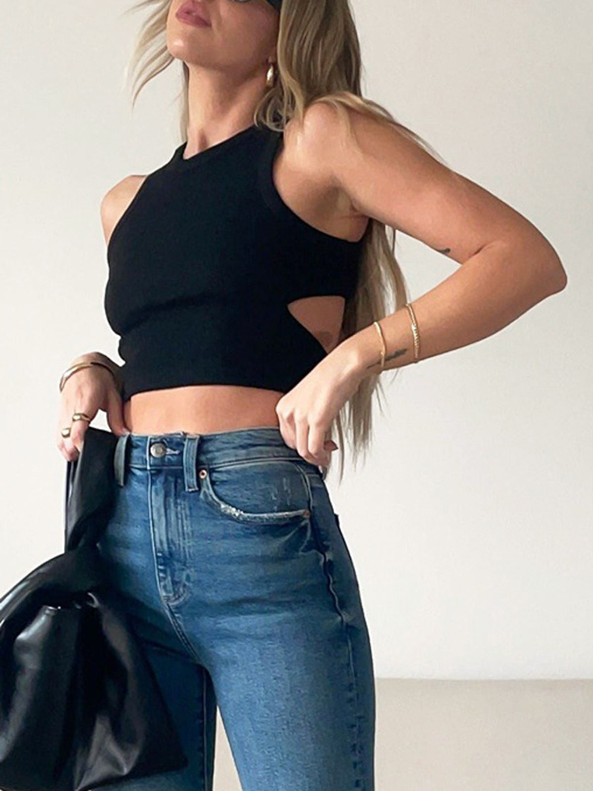 Tam Arka Kesim Kısa Tank Top