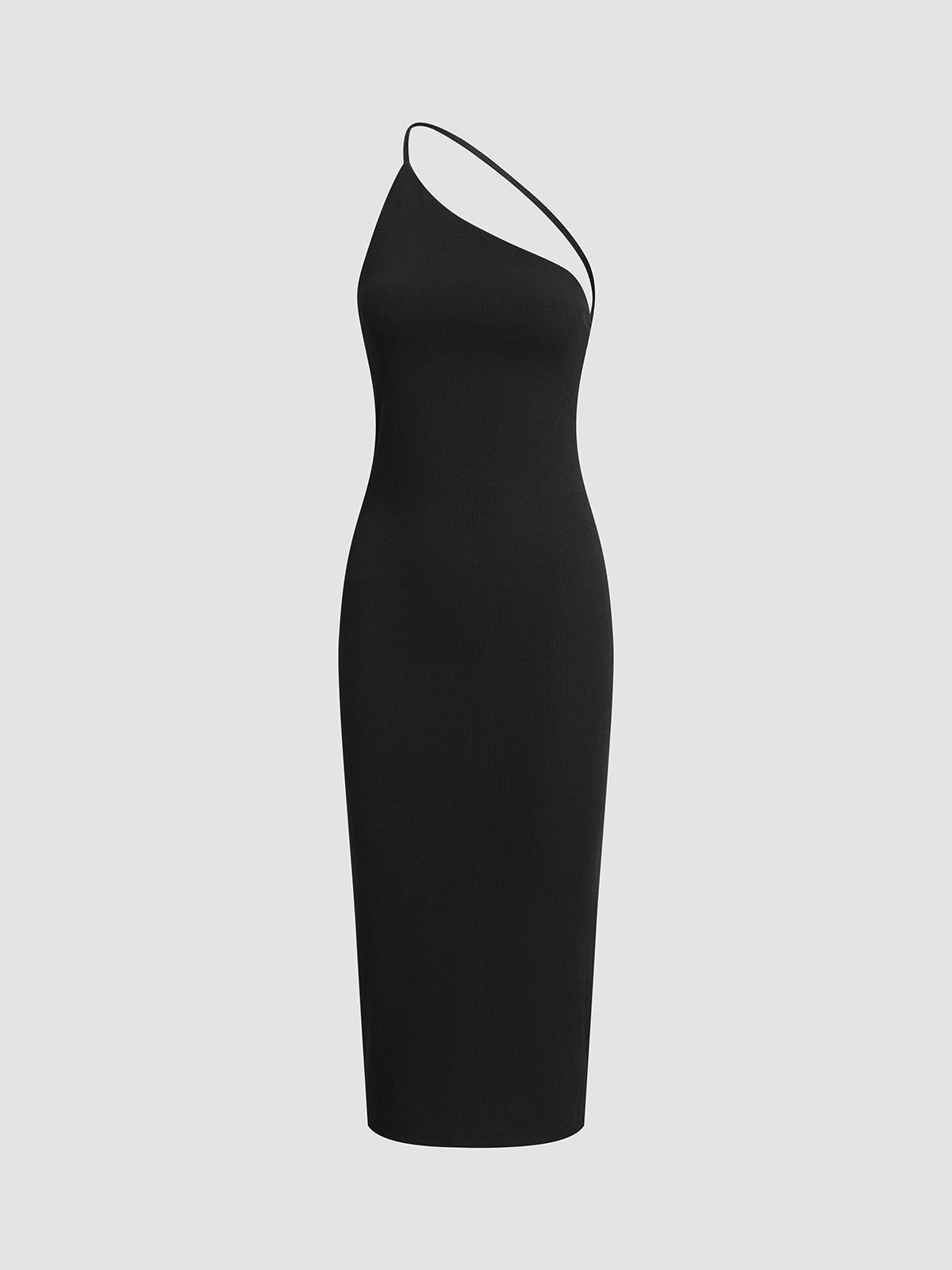 Asymmetric Strap Open Back Midi Dress