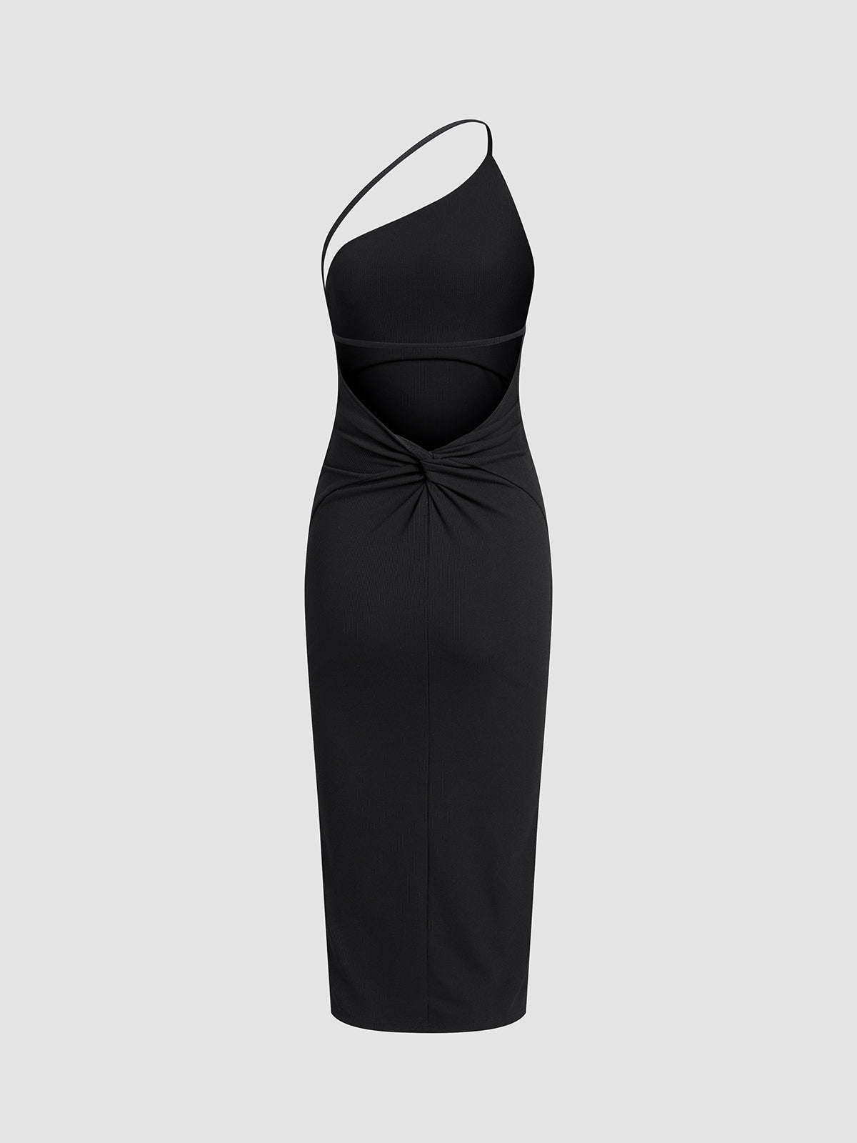 Asymmetric Strap Open Back Midi Dress