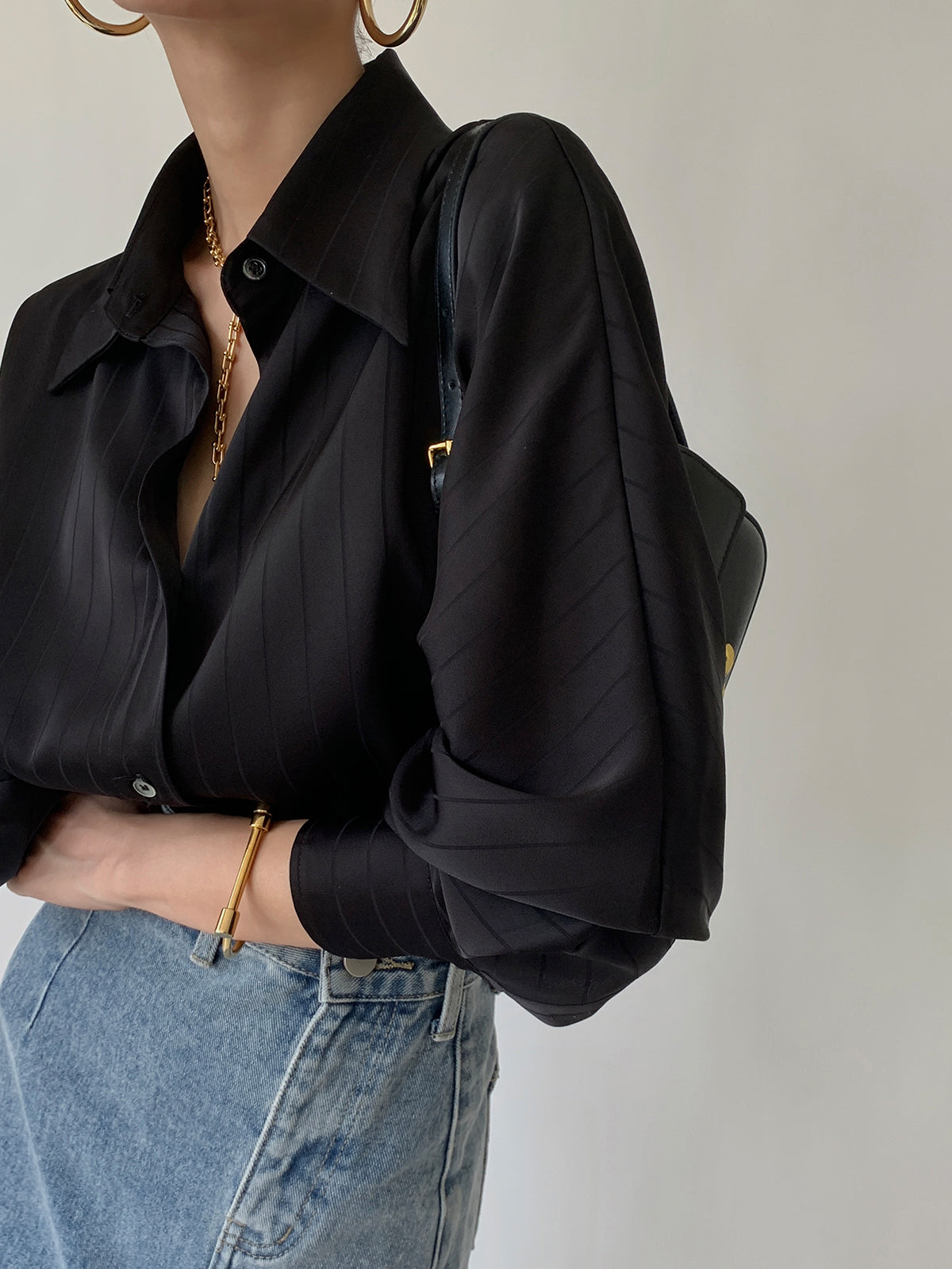 Charlotte Oversized Düğmeli Yaka Gömlek
