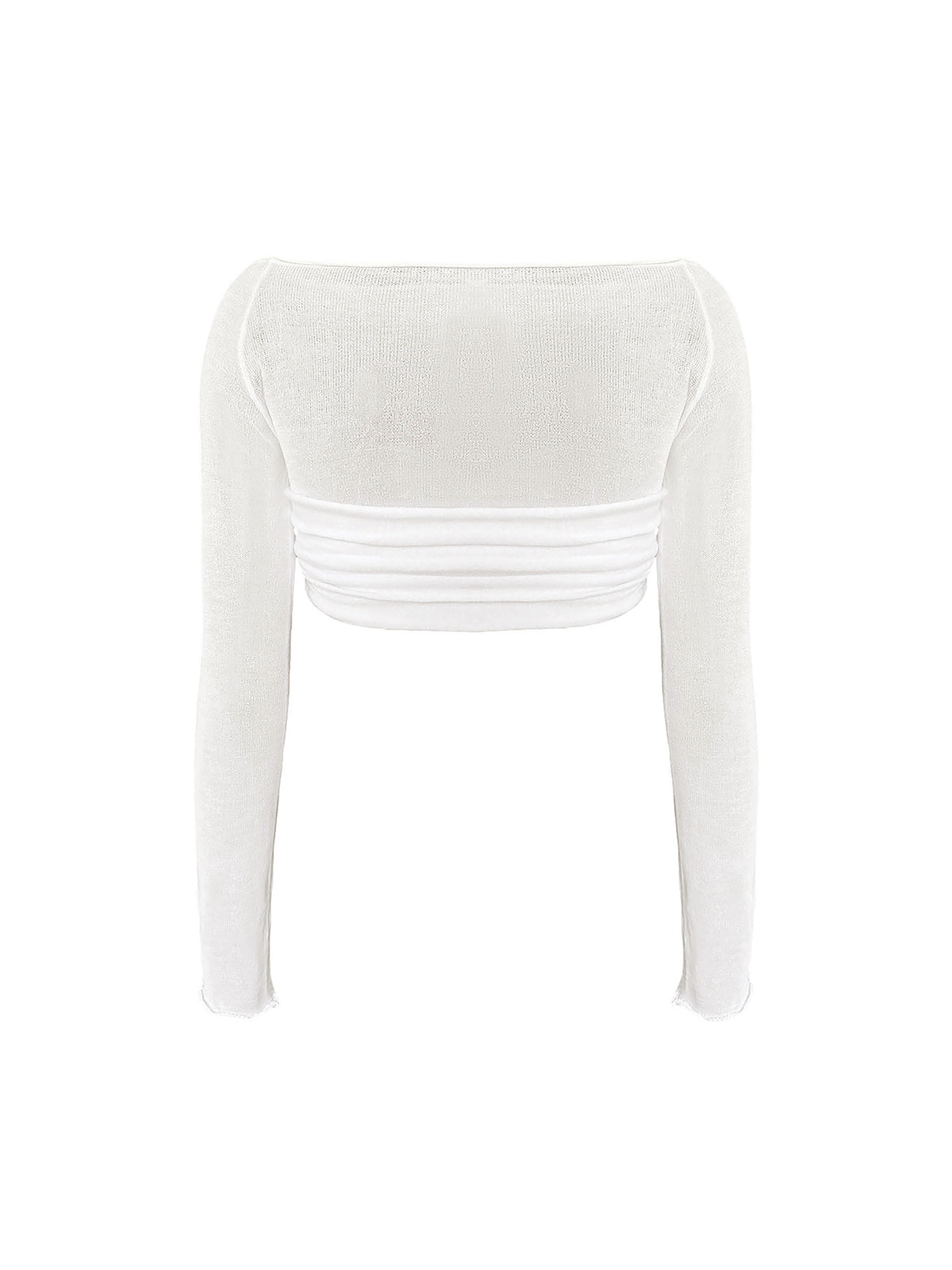 Yarım Şeffaf Off-Shoulder Ağ Mesh Kısa Tişört