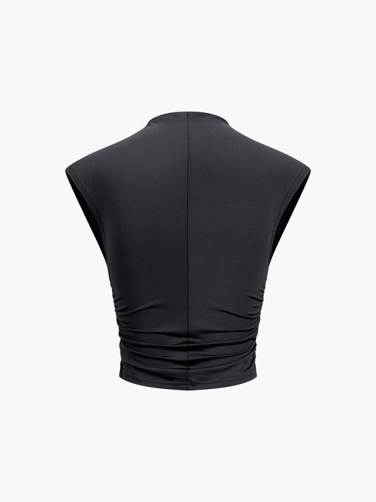 Kap Kol Rucheli Crop Üst