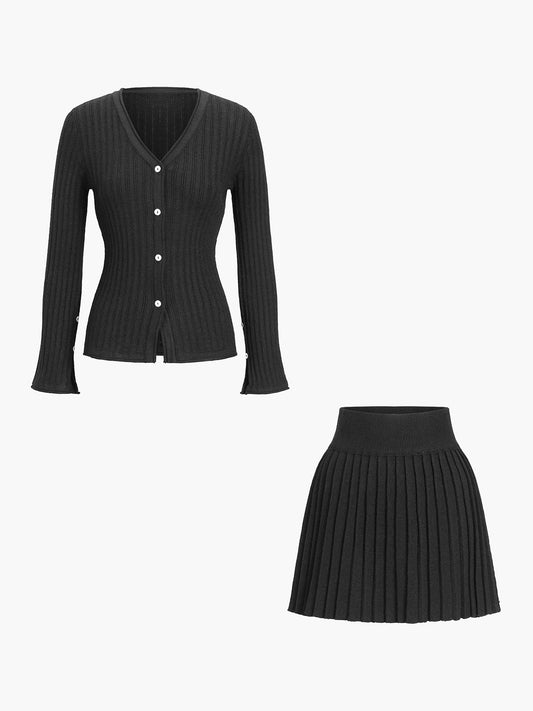 Eğlence Uzun Kollu İki Parça Etek Takımı