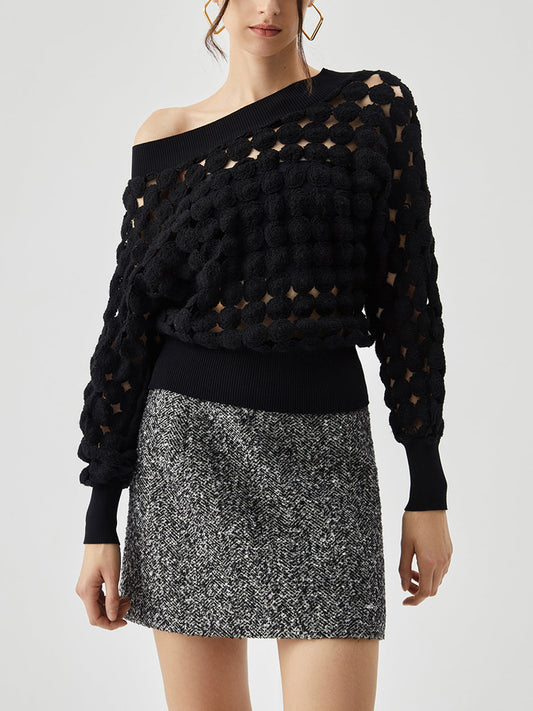 Kenevirli Daire Boş Omuzlu T-Shirt