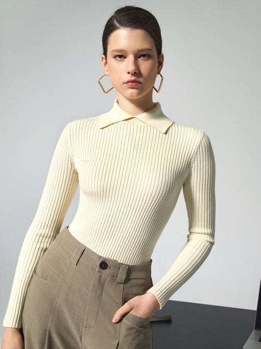 Vanilya Polo Uzun Kol Penye Üst