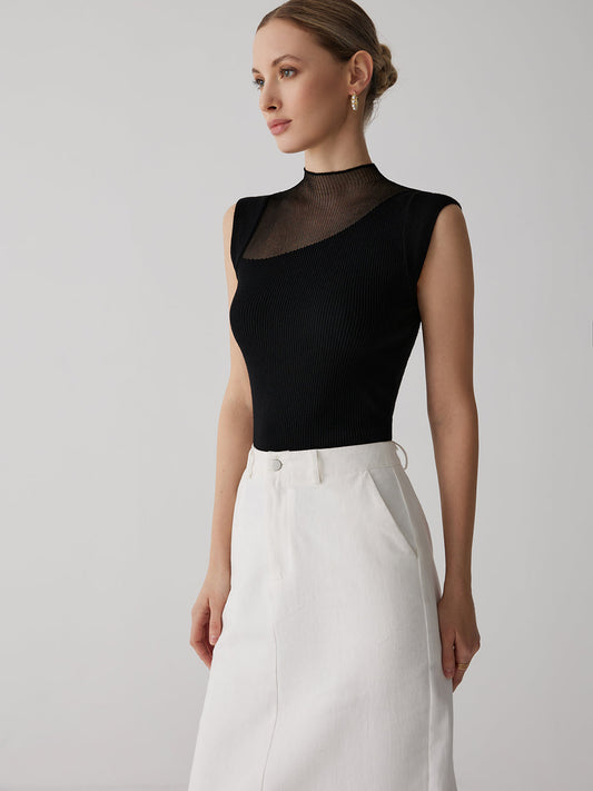 Ağızlı Patoşlu Kolsuz Üst