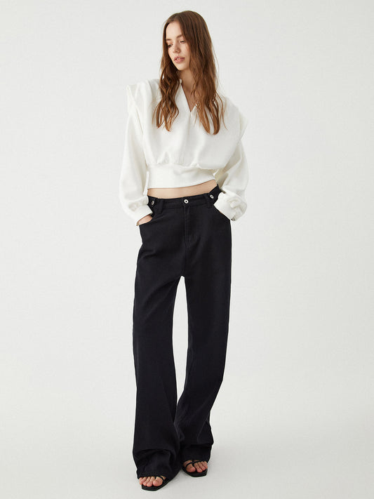 Büyük Bedende Düz Uzun Kollu Bluz