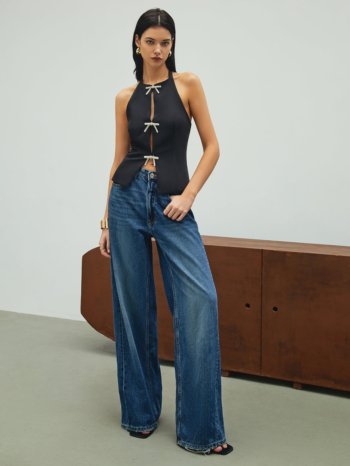 Strass Yaylı Dekor Halter Atlet Üst