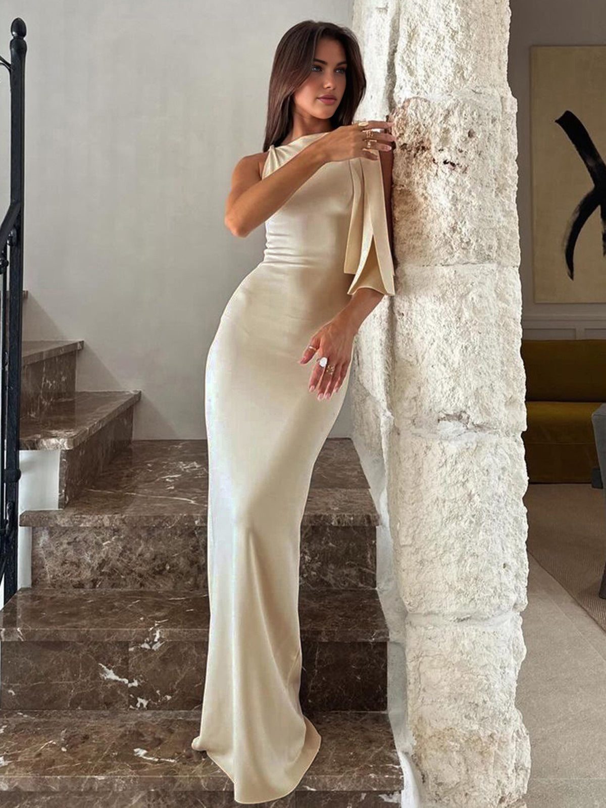 Love Filled Knotted Sleeveless Long Dress