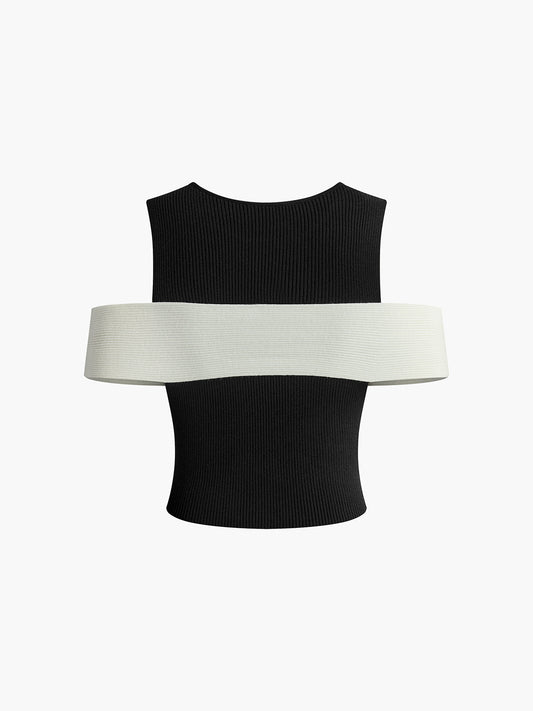 Kemer Detaylı Esnek Süveter Yelek