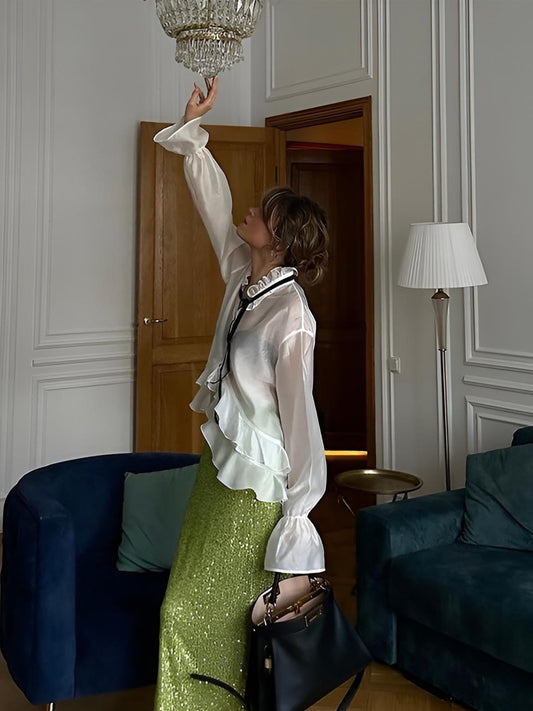 Fiyonk Yaka Volanlı Gömlek