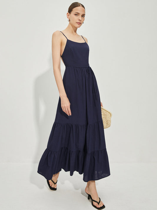 Pamuk Sırtı Açık Kameran Elbise