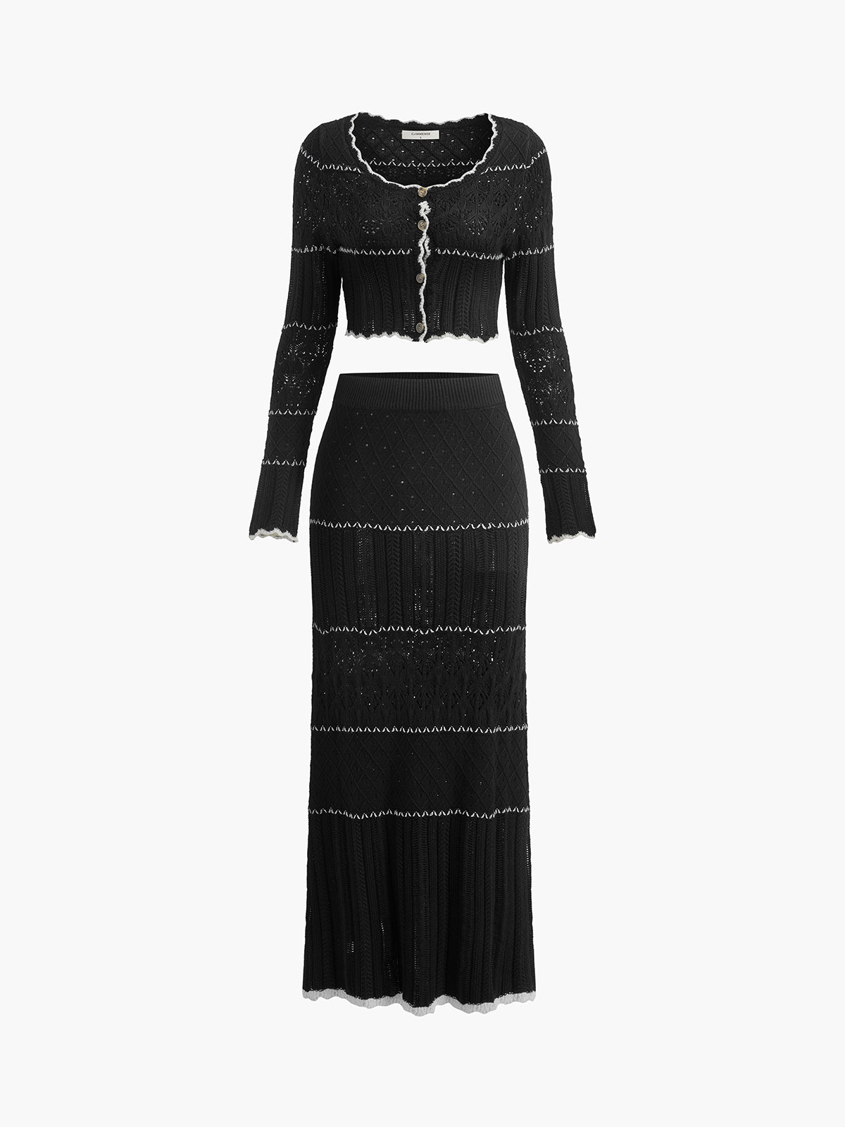 Contrast Contextual Knit Cardigan