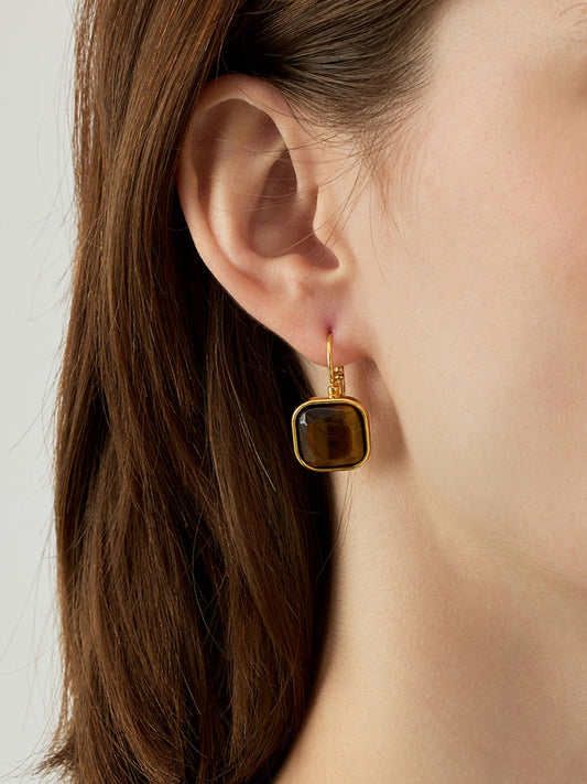 Vintage Kare Fransız Kancalı Küpeler