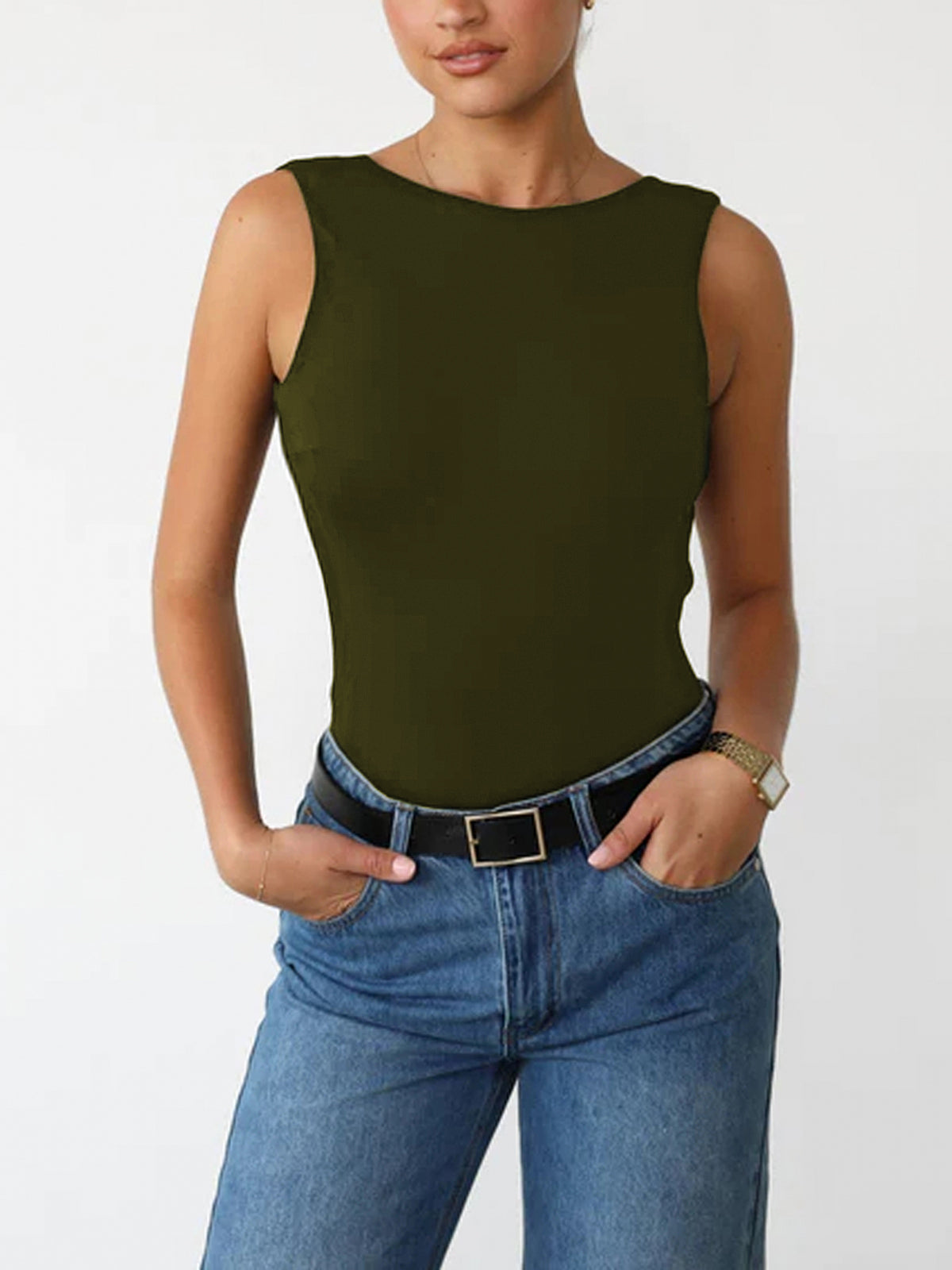 Slinky's Açık Sırtlı Kolsuz Bodysuit
