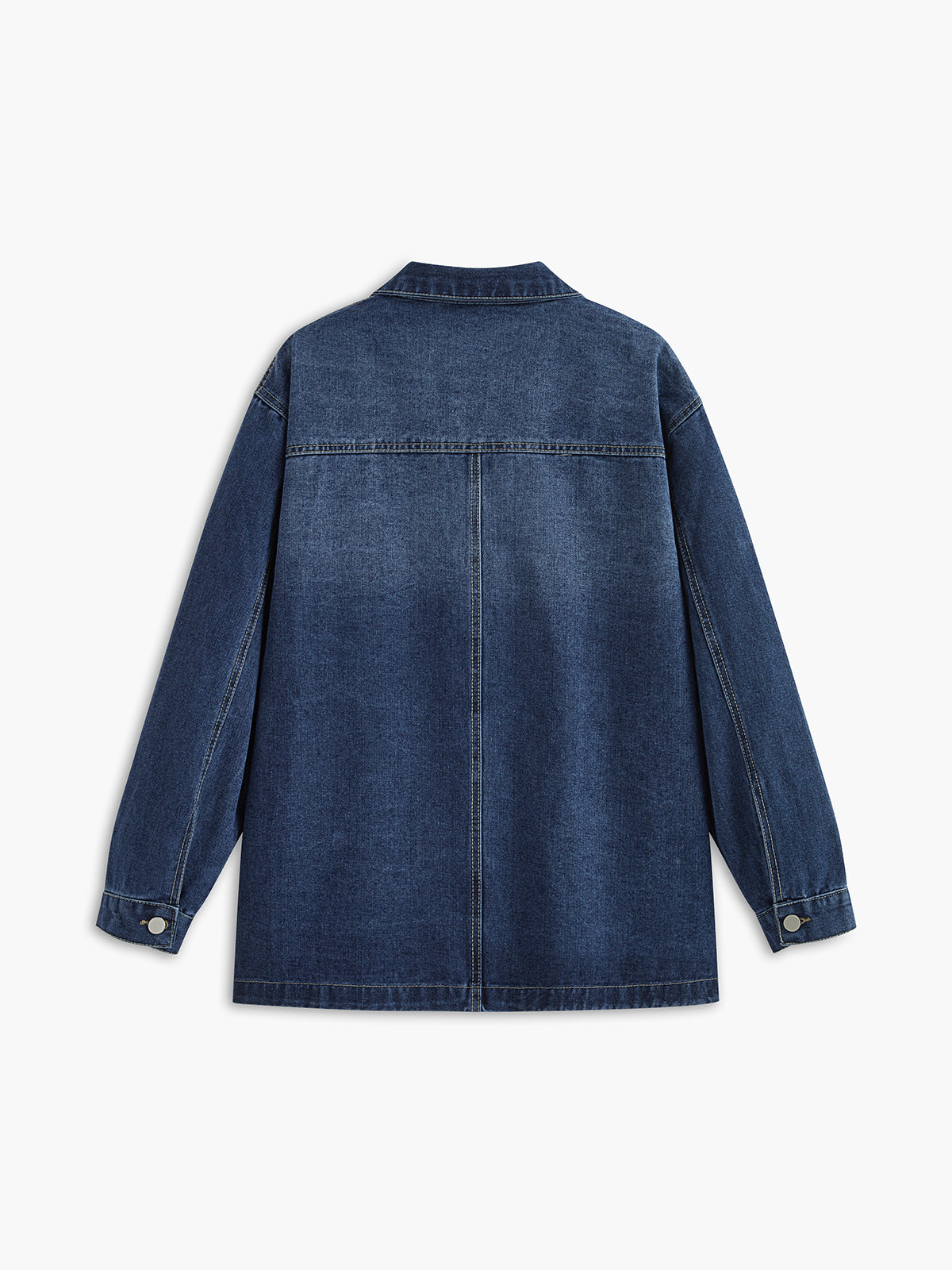 Sıradan Göğüslü Reverek Denim Ceket