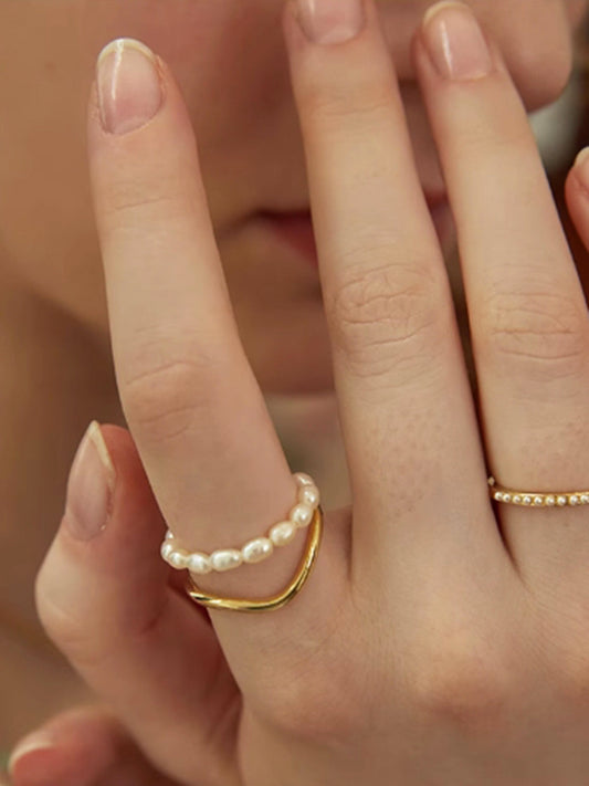 Çift Katmanlı İnci Yüzük