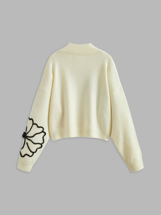 Çiçekli Nakışlı Kazak Üst