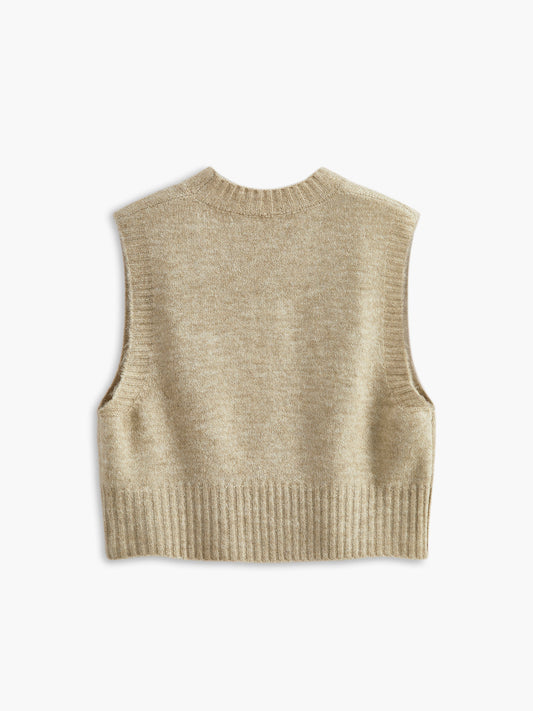 Yaka Kısmı Düz Strawberry Kazak Yeleği