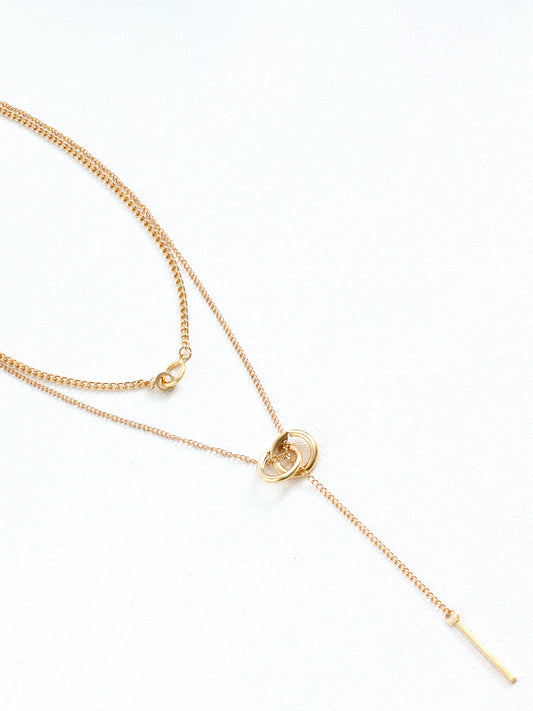 Çift Daire püskül Kolye