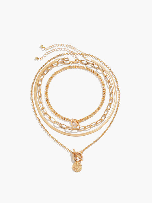 4 adet Kabartmalı Yığılabilir Kolye