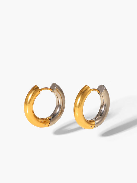 İki Tonlu Eklemeli Halka Küpeler