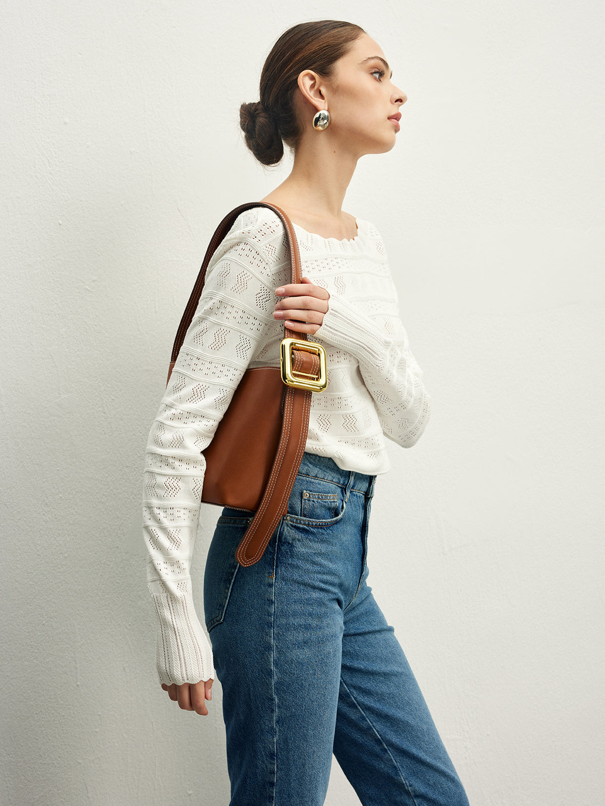 Marul Trim Backless Pointelle Örgü Üst