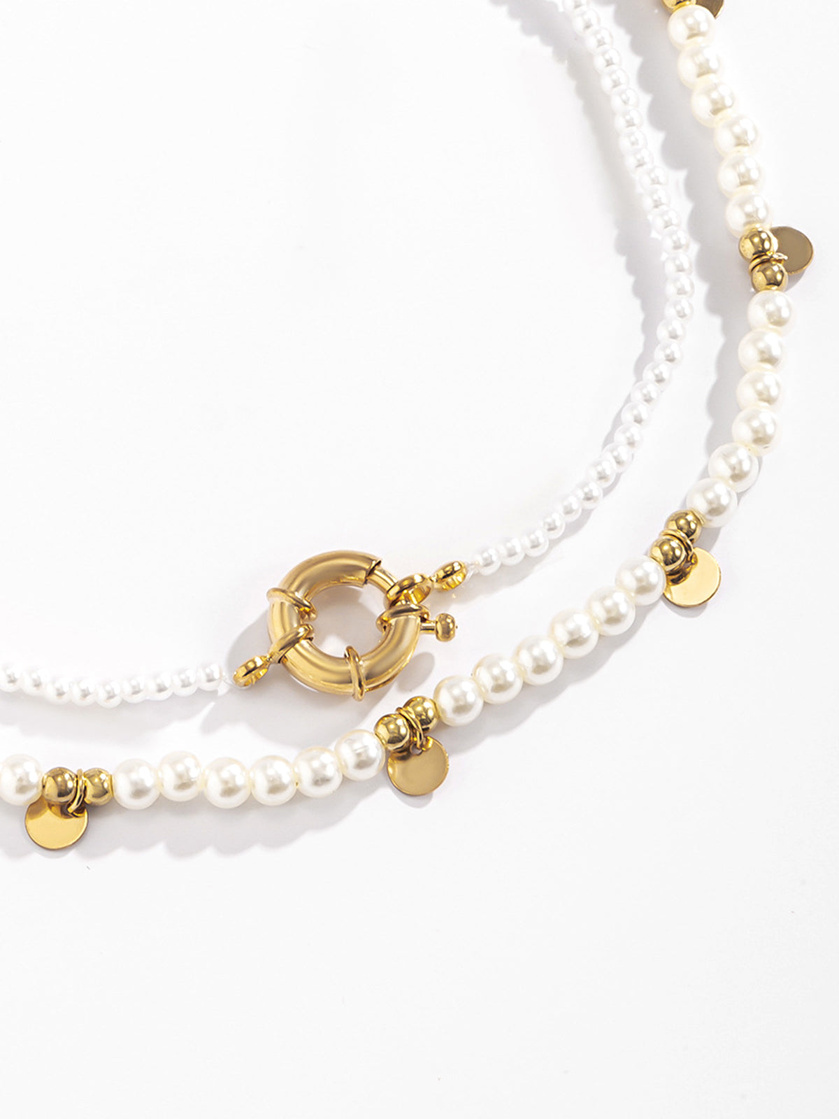 2 adet İnci Boncuklu Altın Halka Kolye