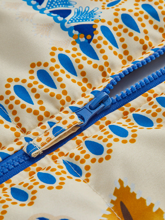 Boheme Desenli Fermuarlı Kış Ceketi