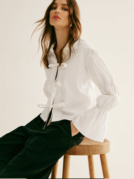 Fırfırlı Bağlamalı Polo Gömlek