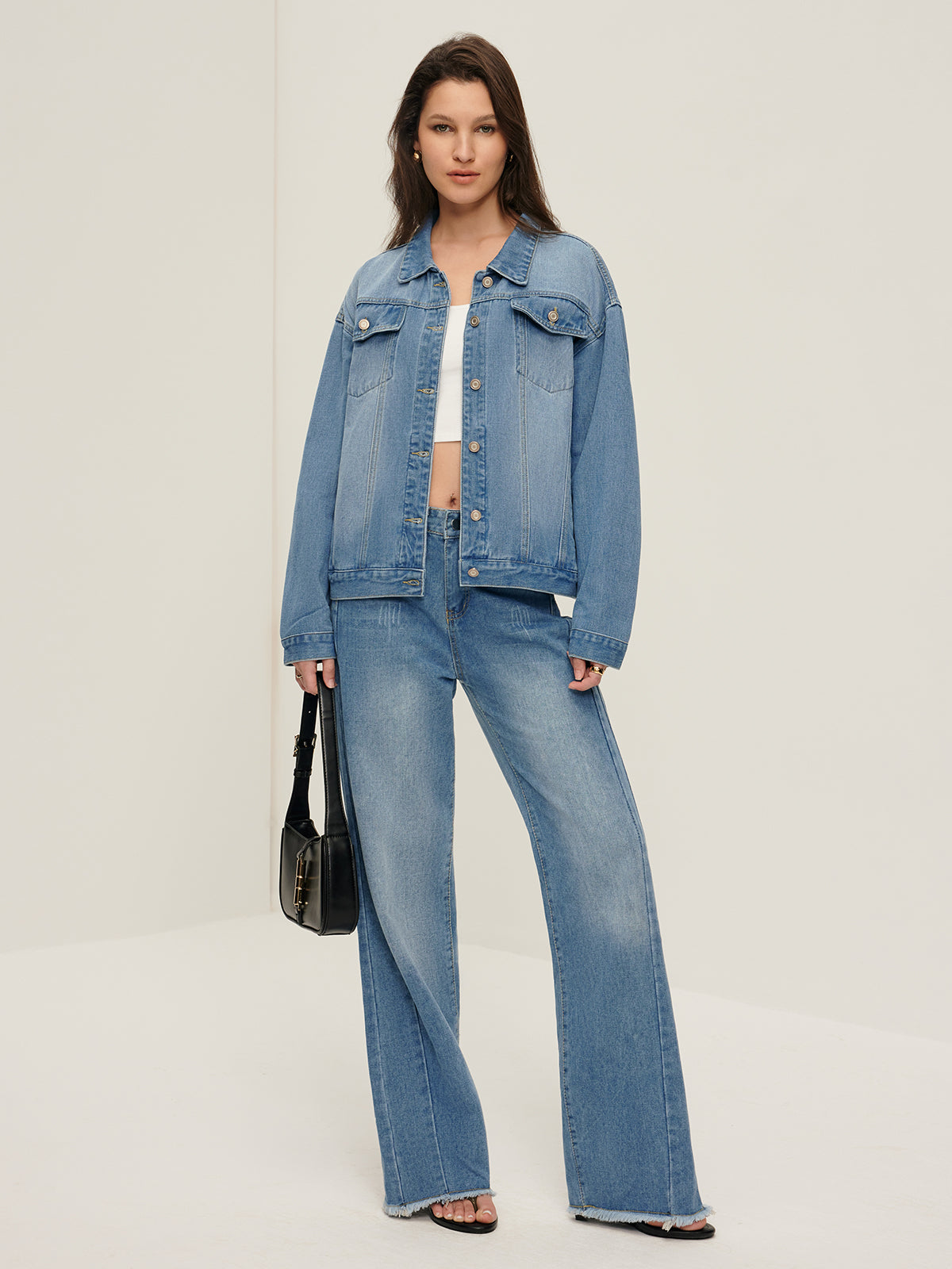 Yaka Cep Denim Ceket