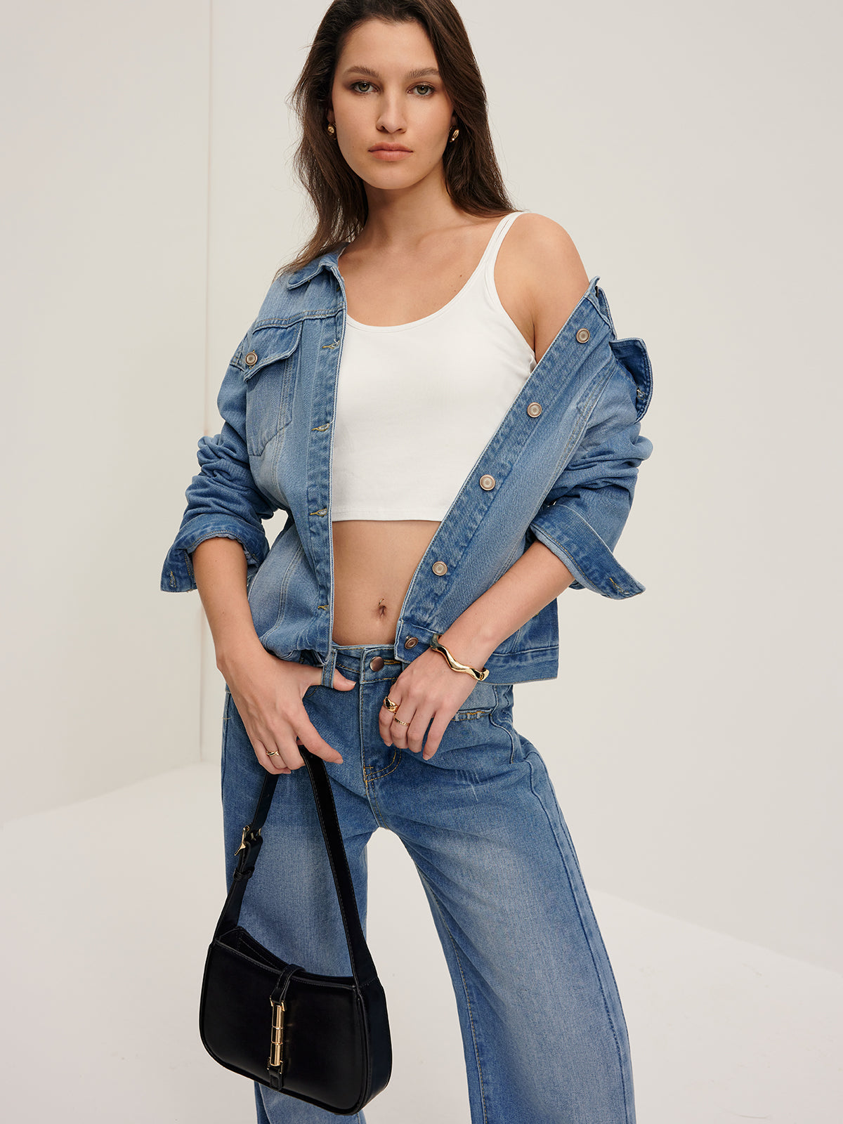 Yaka Cep Denim Ceket