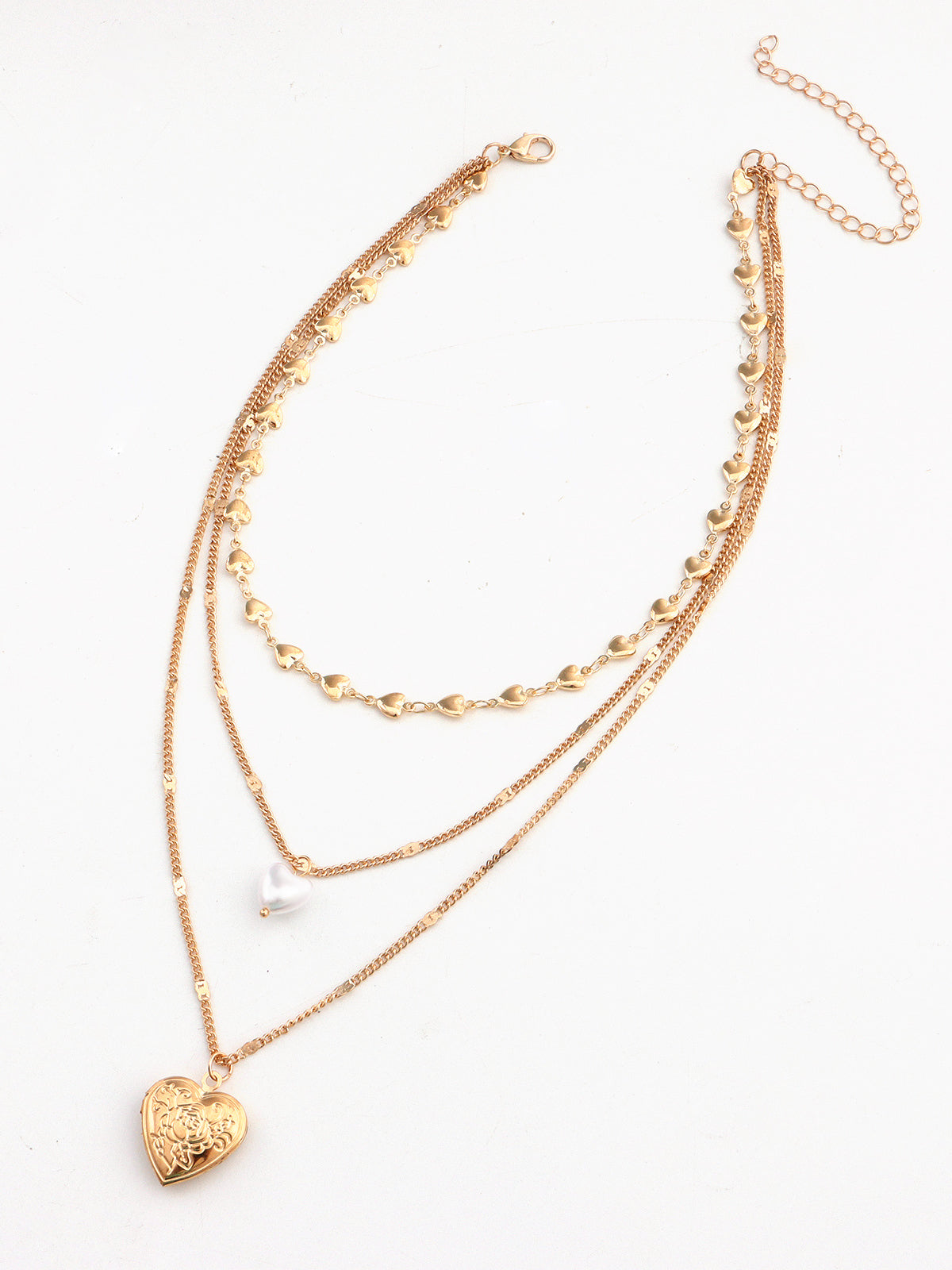 Üç Katmanlı Kalp Charm Kolye