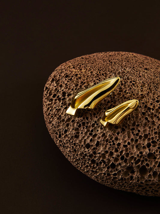 Asimetrik Kağıt Uçak Kırışık Küpeler